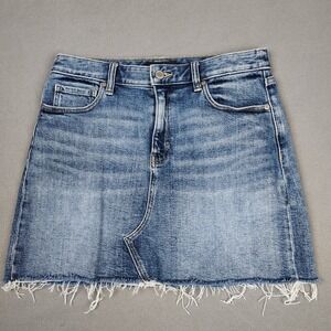 Banana Republic Denim Skirt Women 6 Blue Casual Raw Hem Short Preppy Academia